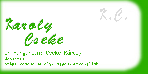 karoly cseke business card